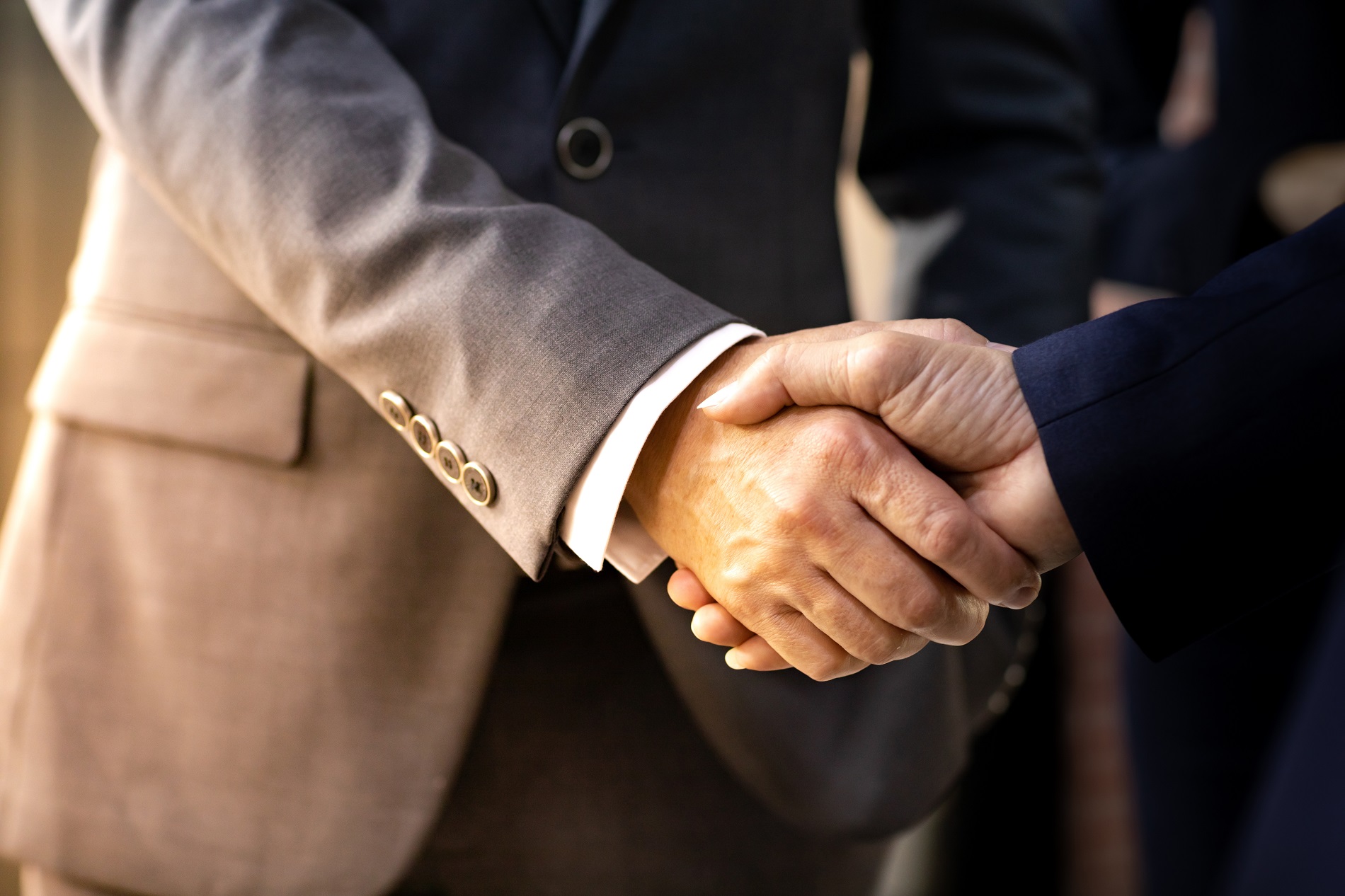 Handshake for Business deal Business Mergers and acquisitions Closeup